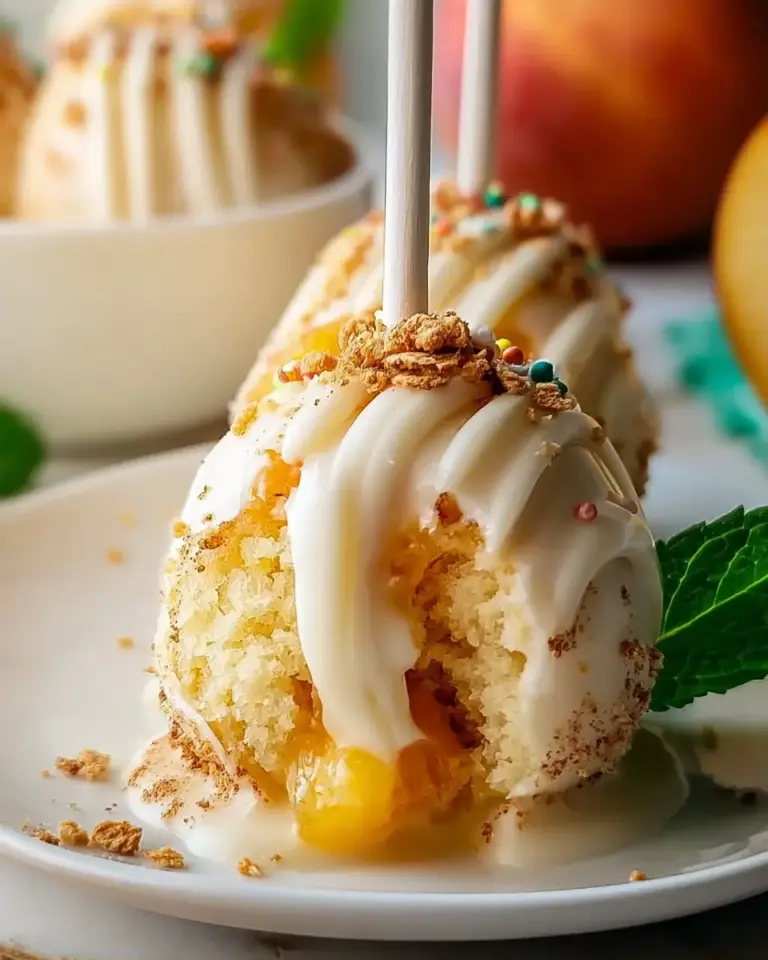 A delicious plate of Delicious Peach Cobbler Cake Pops Recipe You’ll Love!