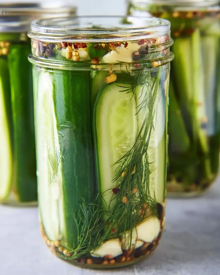A delicious plate of Dill Pickles Recipe