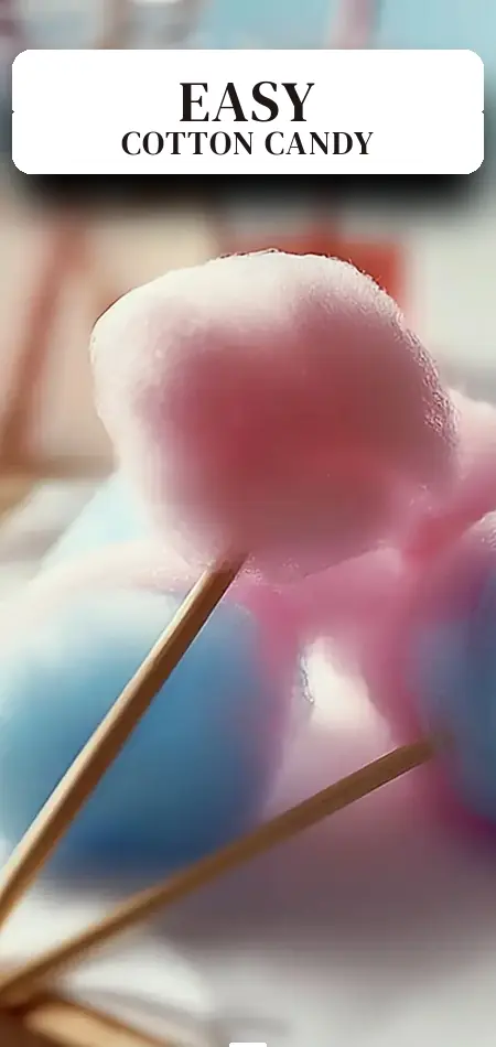 Pinterest pin (Design 2) for How to Make Cotton Candy Without a Machine Easily!