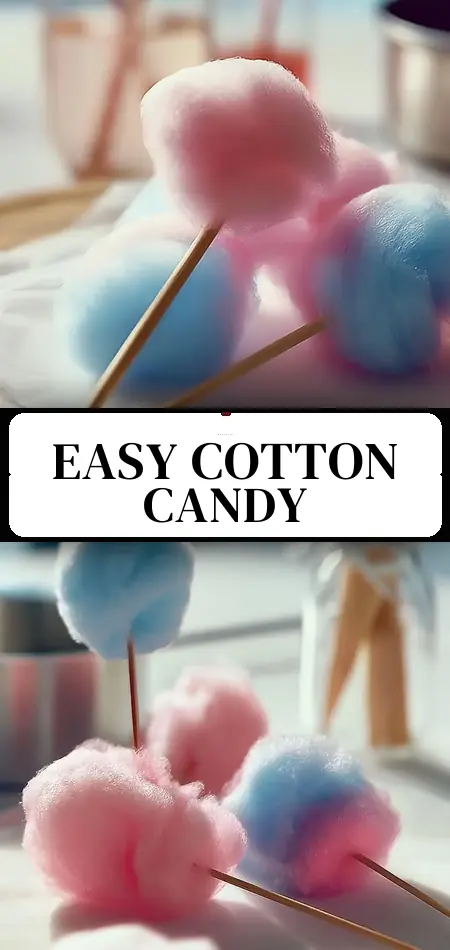 Pinterest pin (Design 3) for How to Make Cotton Candy Without a Machine Easily!