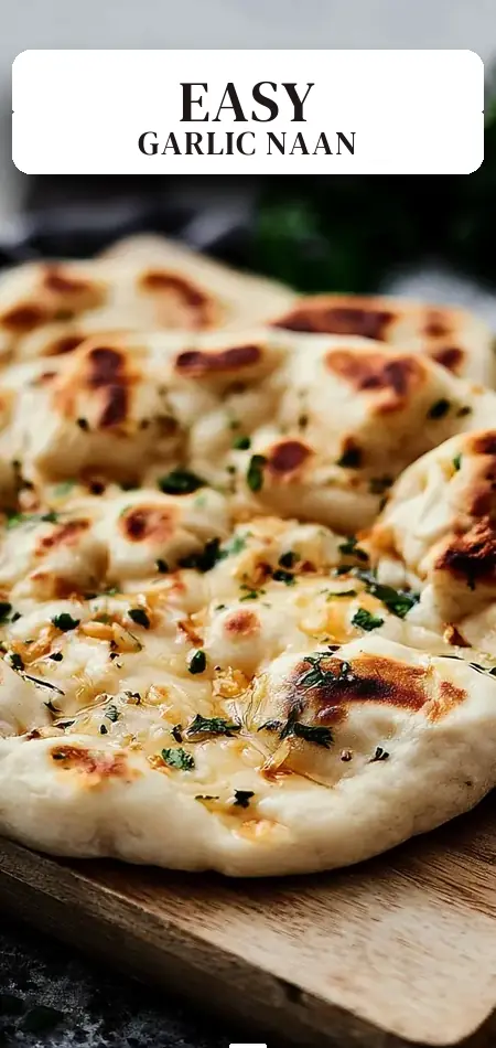 Pinterest pin (Design 2) for The Best Easy Garlic Naan Bread