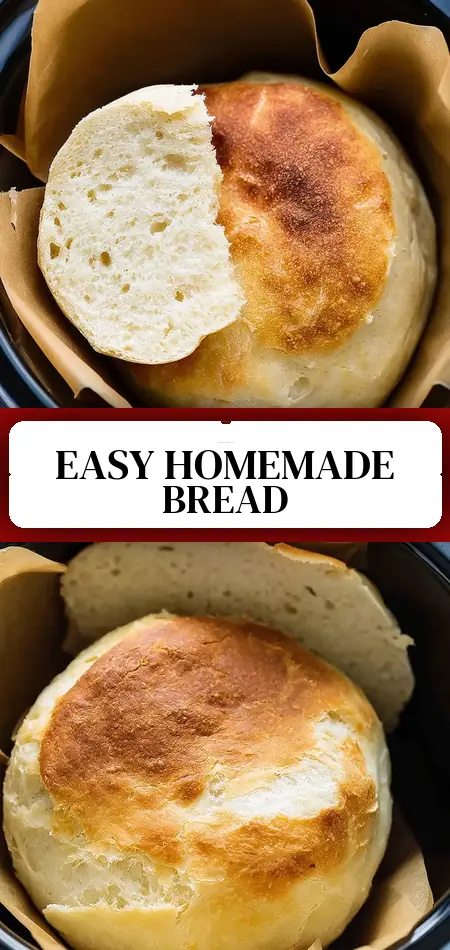 Pinterest pin (Design 3) for Slow Cooker Bread