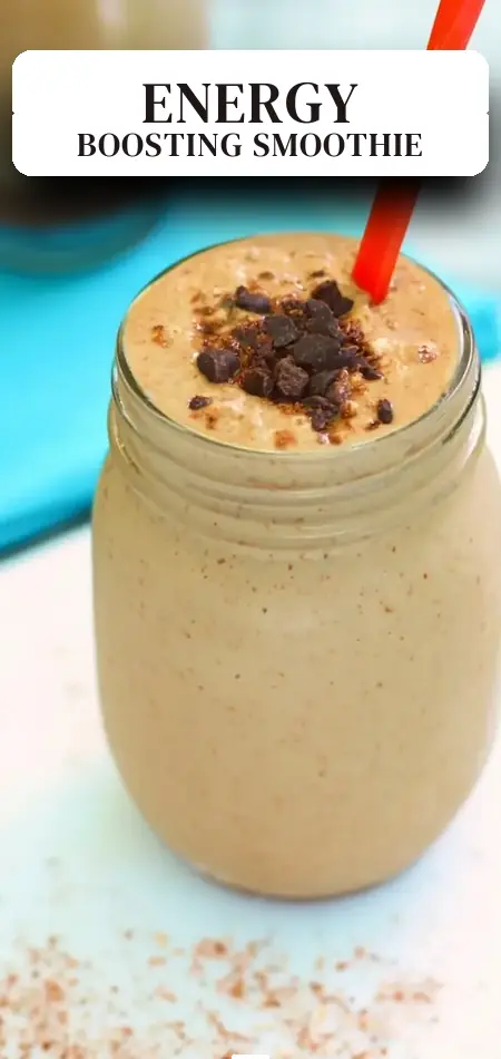 Pinterest pin (Design 2) for High Protein, Super Energy Smoothie