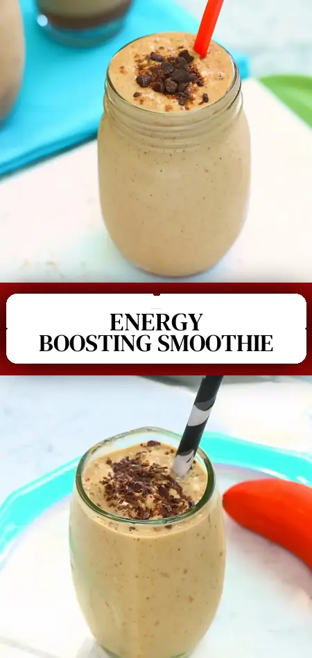 Pinterest pin (Design 3) for High Protein, Super Energy Smoothie