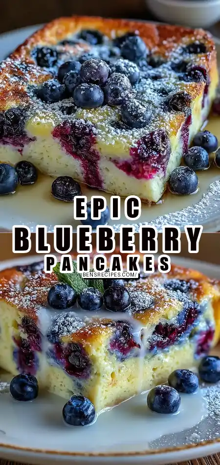 Pinterest pin (Design 1) for Blueberry Buttermilk Pancake Casserole: Best Easy Epic 5.