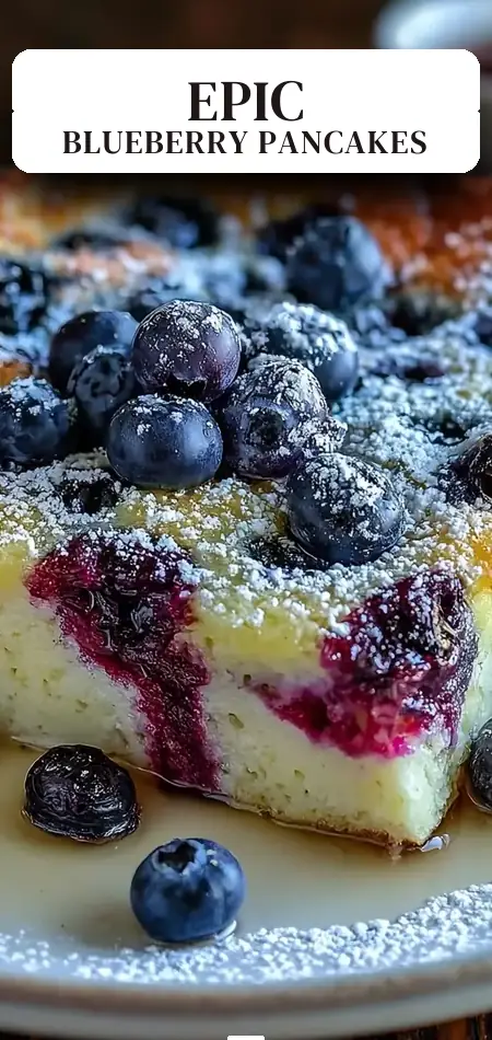 Pinterest pin (Design 2) for Blueberry Buttermilk Pancake Casserole: Best Easy Epic 5.