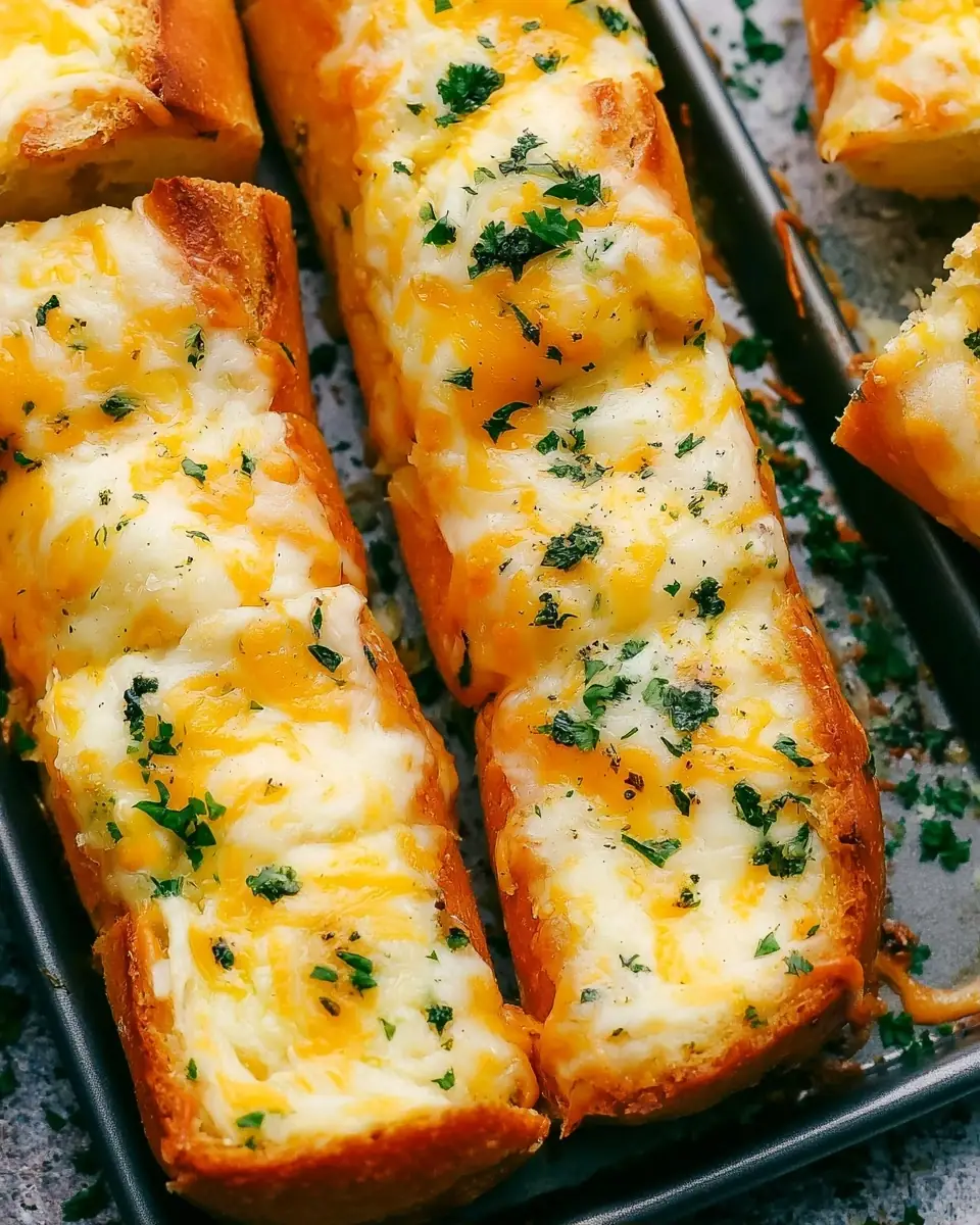 A delicious plate of Easy Cheesy Garlic Bread