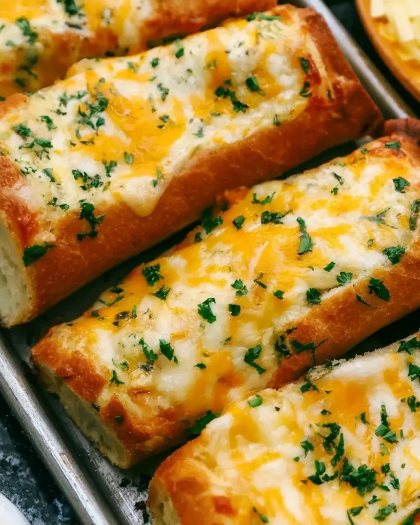 A delicious plate of Easy Cheesy Garlic Bread