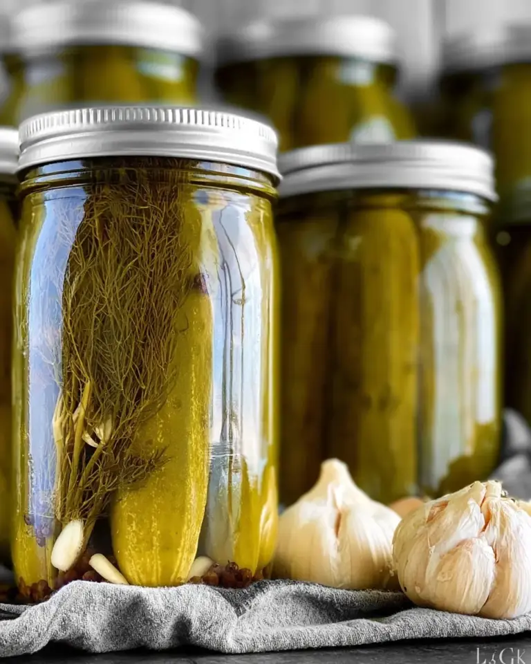 A delicious plate of Easy Homemade Dill Pickles