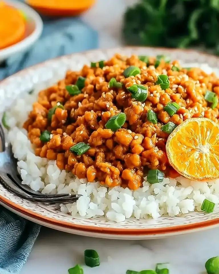 A delicious plate of Easy Orange Ground Chicken Recipe (25-Minutes)