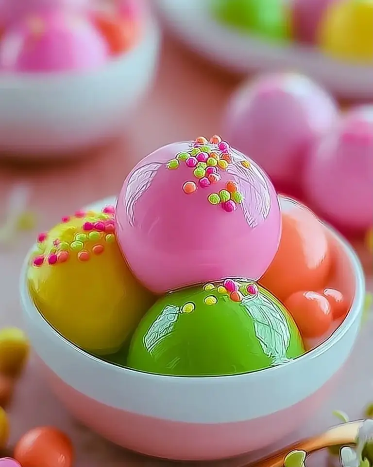 A delicious plate of Edible Slime Candy Balls