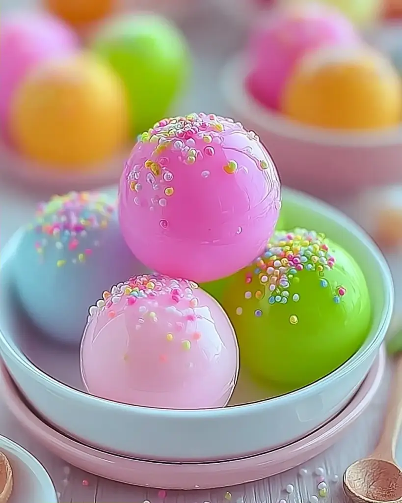A delicious plate of Edible Slime Candy Balls