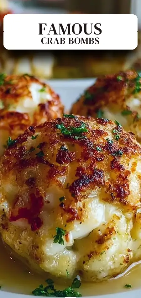 Pinterest pin (Design 2) for Irresistible Famous Crab Bombs: A Seafood Dream Snack
