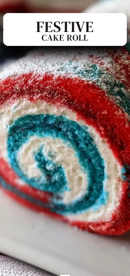 Pinterest pin (Design 2) for 4th of July Cake Roll