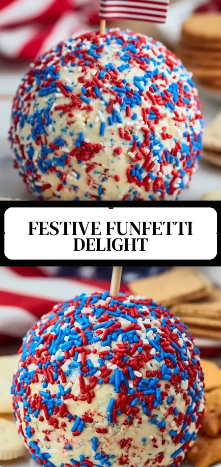 Pinterest pin (Design 3) for Patriotic Funfetti Cake Mix Cheese Ball