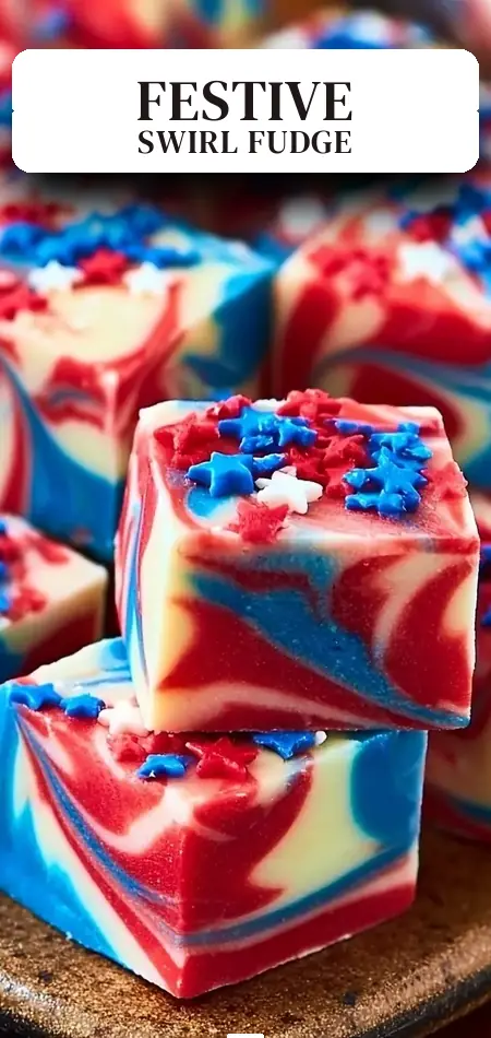 Pinterest pin (Design 2) for Patriotic Swirl Fudge