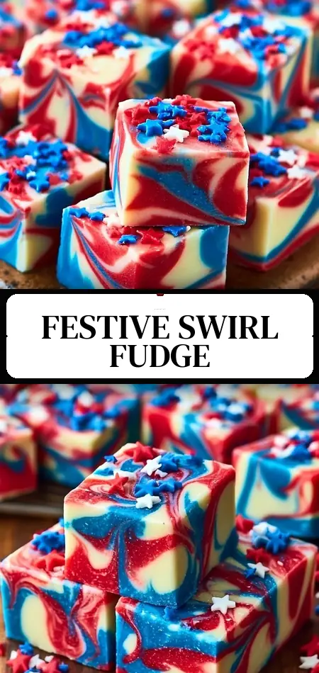 Pinterest pin (Design 3) for Patriotic Swirl Fudge