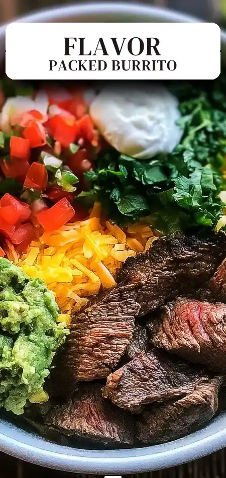 Pinterest pin (Design 2) for Loaded Steak Burrito Bowls – The Ultimate Flavor-Packed Dinner Bowl