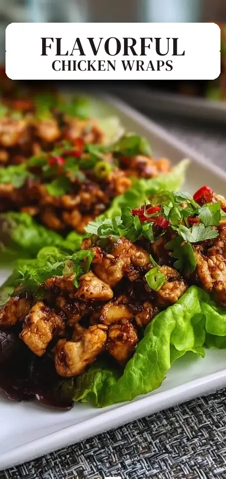 Pinterest pin (Design 2) for Sesame Ginger Chicken Lettuce Wraps: Irresistibly Flavorful Delight
