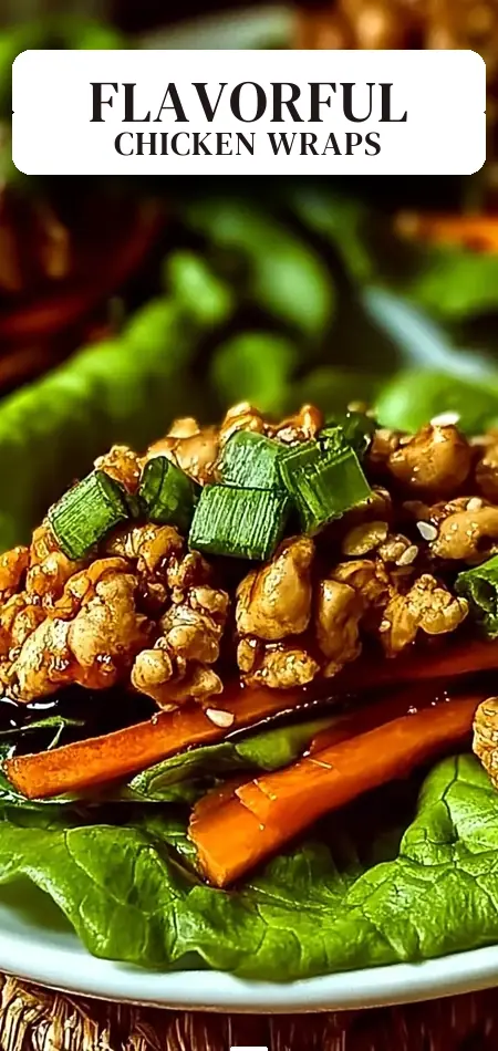 Pinterest pin (Design 2) for Irresistibly Flavorful Asian Chicken Lettuce Wraps Made Easy