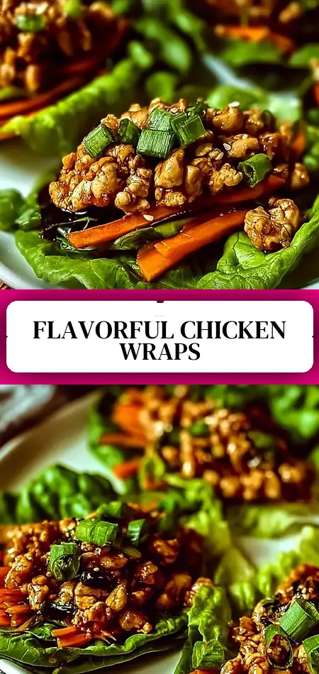 Pinterest pin (Design 3) for Irresistibly Flavorful Asian Chicken Lettuce Wraps Made Easy
