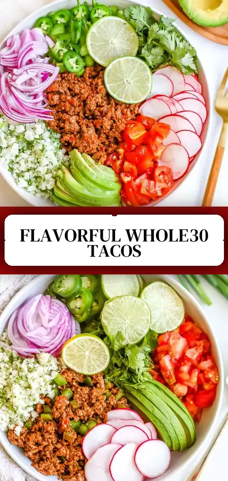 Pinterest pin (Design 3) for Easy Whole30 Taco Bowls