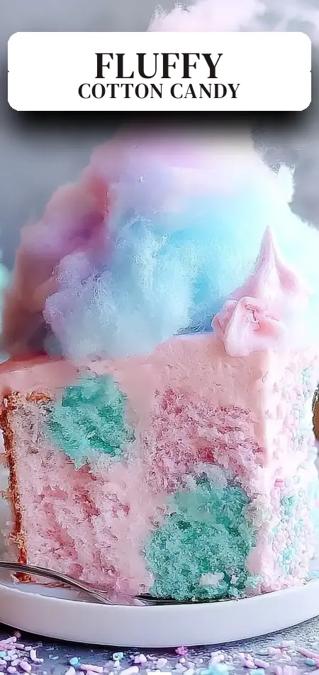 Pinterest pin (Design 2) for Delightful Fluffy Cotton Candy Cake: Easy Recipe for Fun Treats