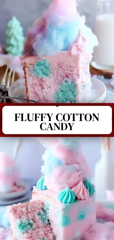 Pinterest pin (Design 3) for Delightful Fluffy Cotton Candy Cake: Easy Recipe for Fun Treats