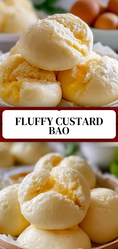 Pinterest pin (Design 3) for Custard-Filled Fluffy Bao Buns
