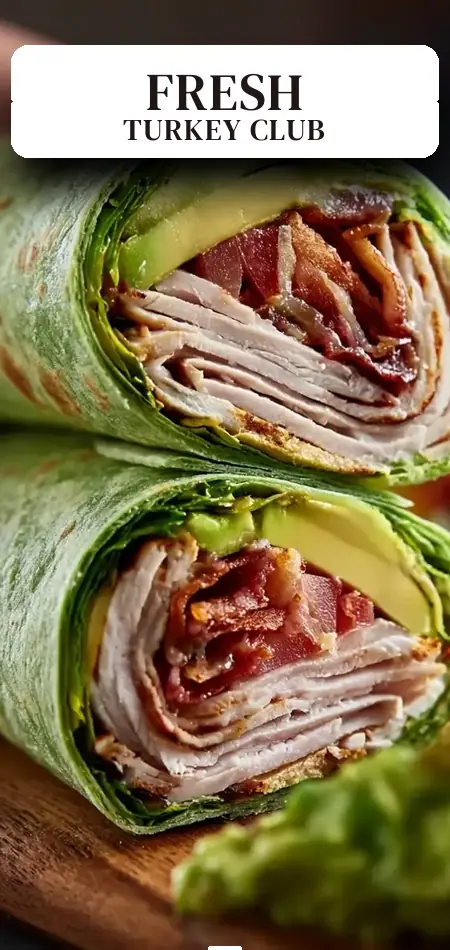 Pinterest pin (Design 2) for California Turkey Club Wraps: A Deliciously Fresh Twist!