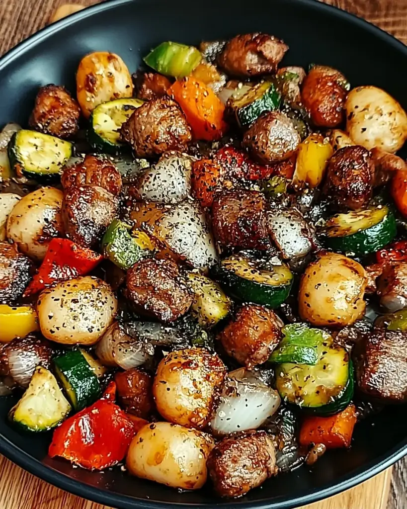A delicious plate of Flavor-Packed Blackstone Cowboy Stir Fry Dinner in Minutes
