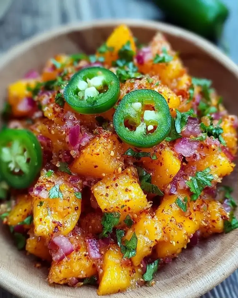 A delicious plate of Fresh Georgia Peach Salsa with Jalapeño