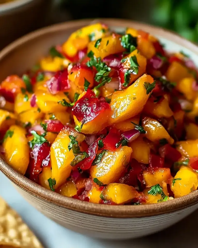 A delicious plate of Fresh Peach Salsa: Discover the Perfect Summer Recipe!