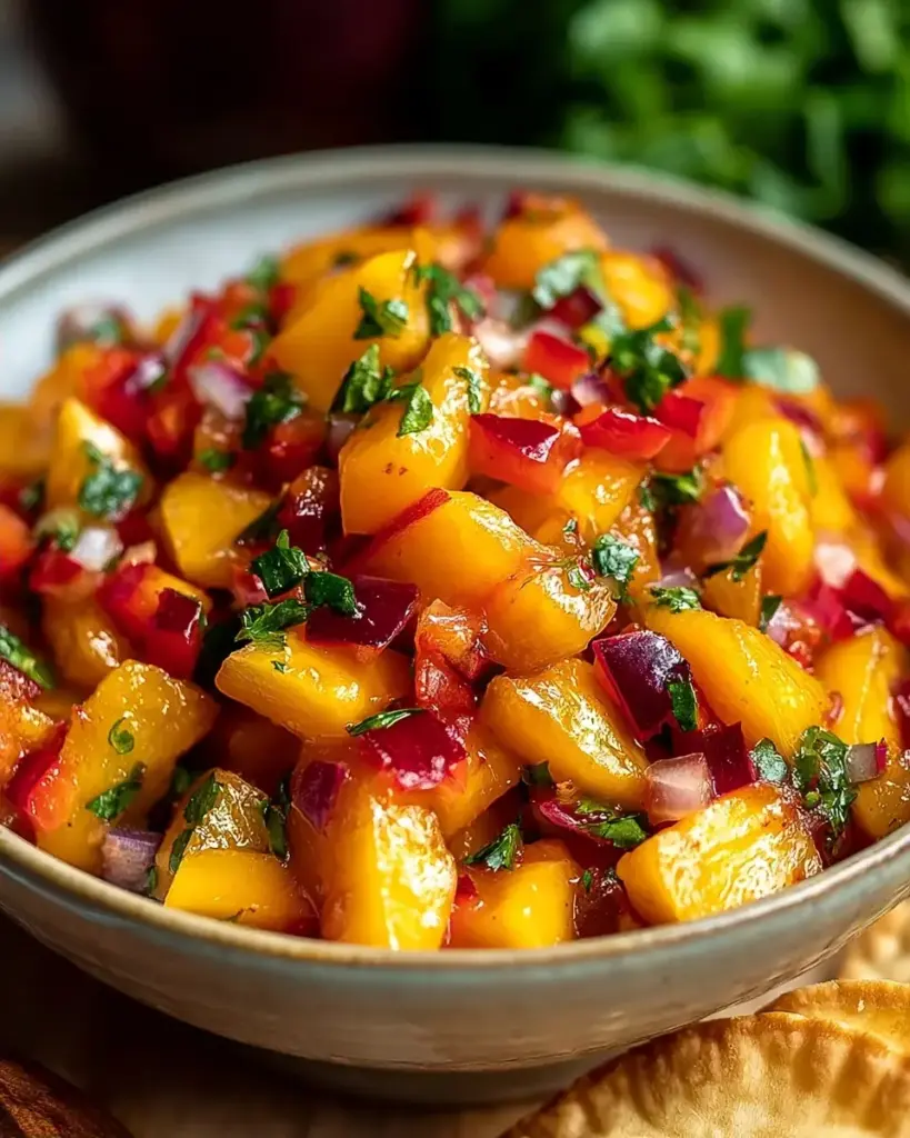 A delicious plate of Fresh Peach Salsa: Discover the Perfect Summer Recipe!