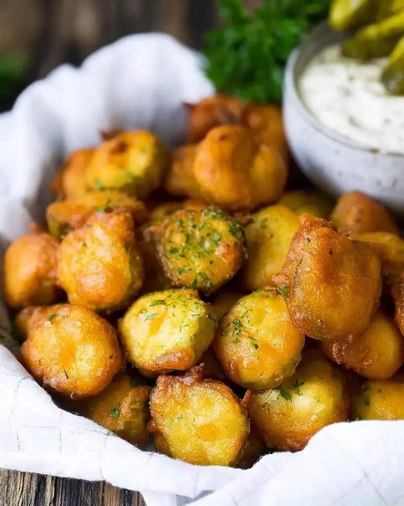 A delicious plate of Fried Pickles