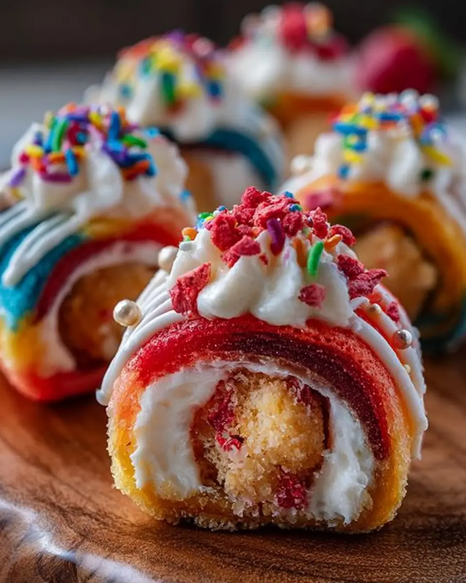 A delicious plate of Fruit Roll-Ups Cheesecake Bites