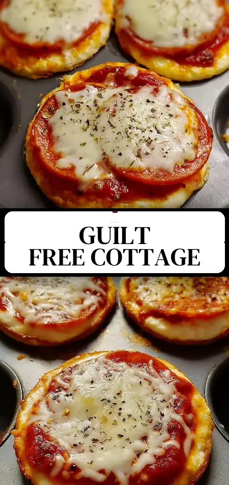Pinterest pin (Design 3) for Mini High Protein Cottage Cheese Pizzas for Guilt-Free Indulgence