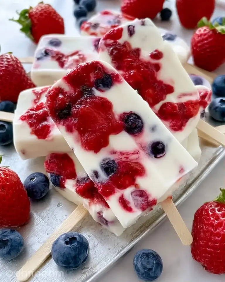 A delicious plate of Greek Yogurt Popsicles: Creamy and Tangy
