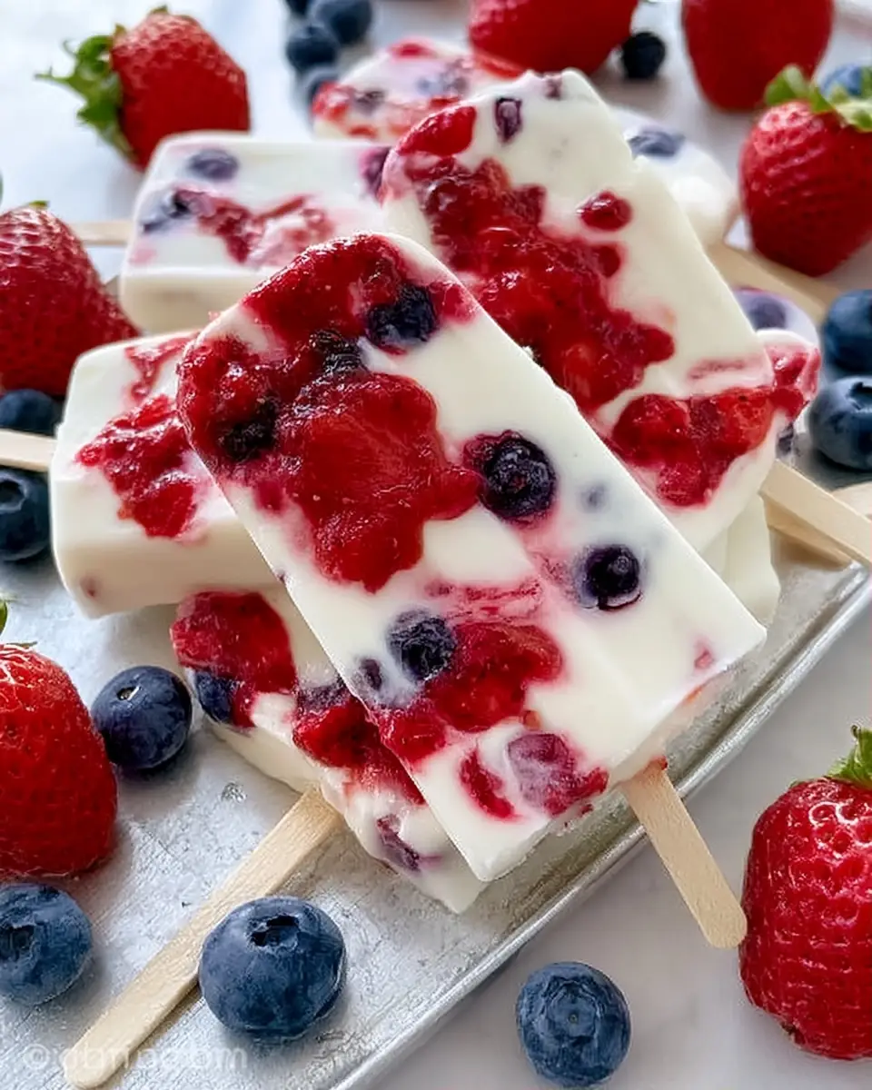 A delicious plate of Greek Yogurt Popsicles: Creamy and Tangy