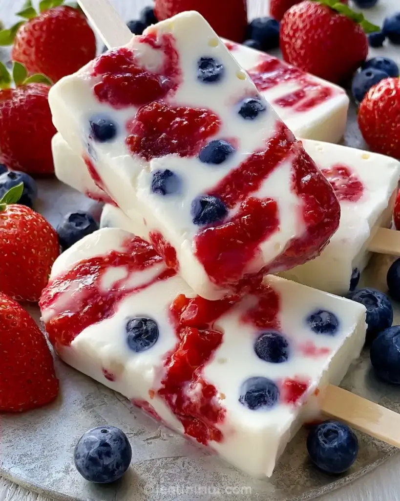A delicious plate of Greek Yogurt Popsicles: Creamy and Tangy