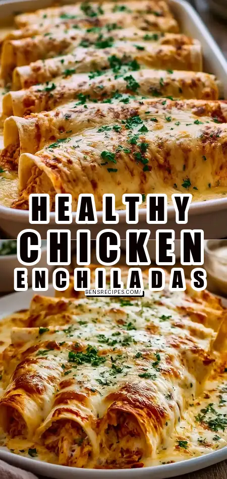 Pinterest pin (Design 1) for Quick & Healthy Chicken Enchiladas High Protein Comfort Dinner