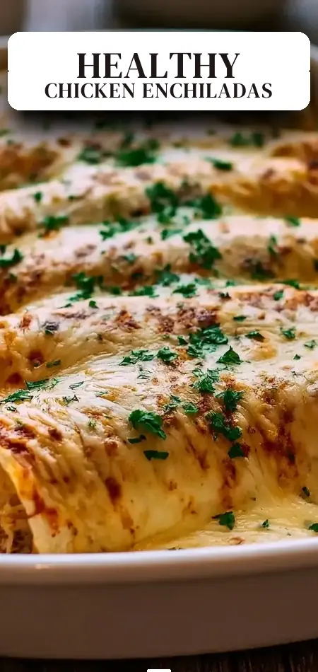 Pinterest pin (Design 2) for Quick & Healthy Chicken Enchiladas High Protein Comfort Dinner