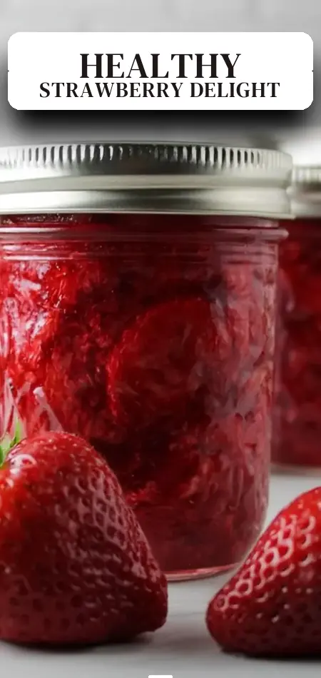 Pinterest pin (Design 2) for Low Sugar Strawberry Jam (with Pomona’s Pectin)