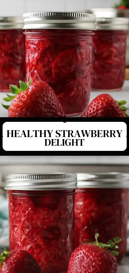 Pinterest pin (Design 3) for Low Sugar Strawberry Jam (with Pomona’s Pectin)
