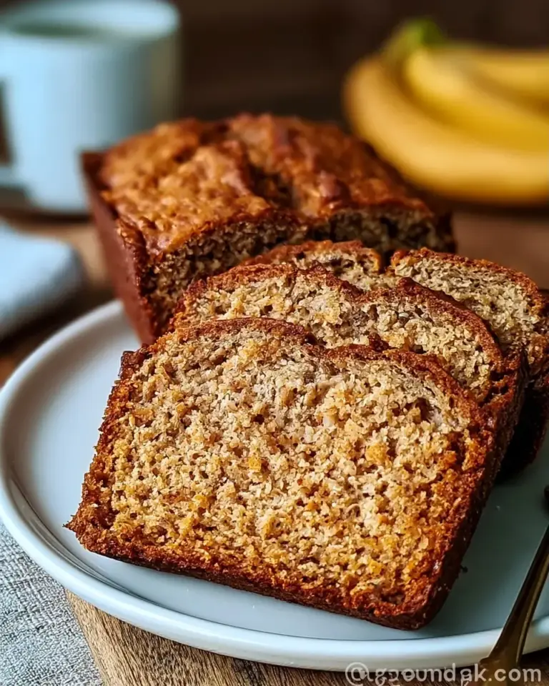 A delicious plate of Healthy Banana Bread: Moist and High Protein