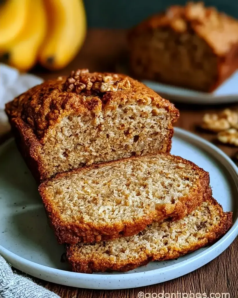 A delicious plate of Healthy Banana Bread: Moist and High Protein