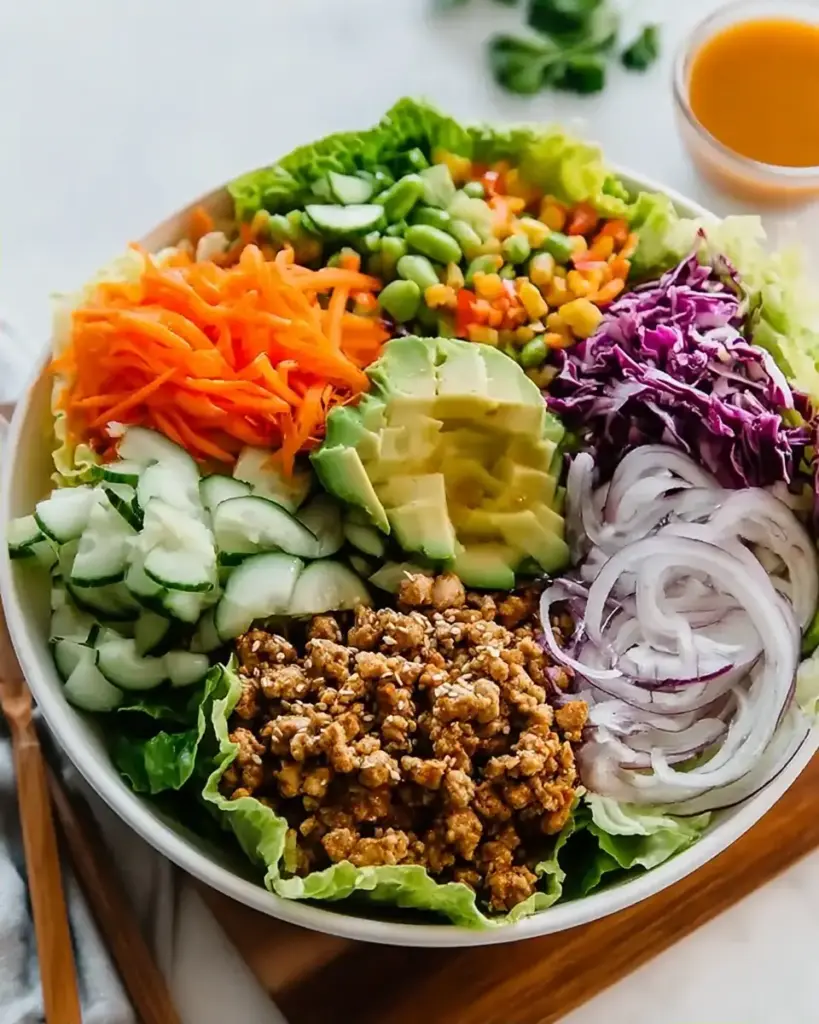 A delicious plate of Healthy Ground Turkey Lettuce Wrap Bowls