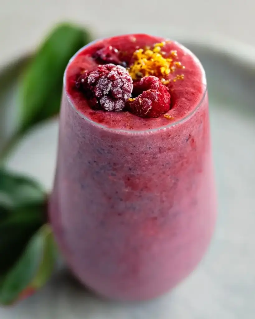 A delicious plate of High-Protein Berry Smoothie