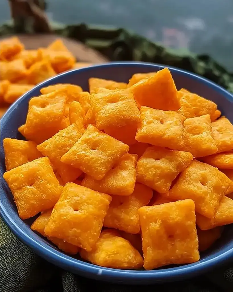 A delicious plate of Homemade Cheez-Its