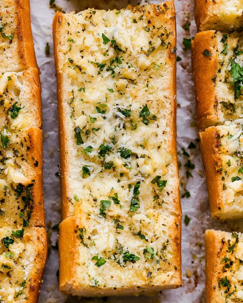 A delicious plate of Homemade Garlic Bread